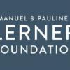 Text: "Emanuel & Pauline A. Lerner Foundation" in white letters on a dark blue background